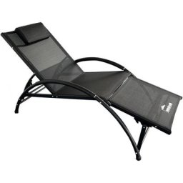 Maxxgarden - Transat de jardin - bain de soleil en aluminium et textilène - noir