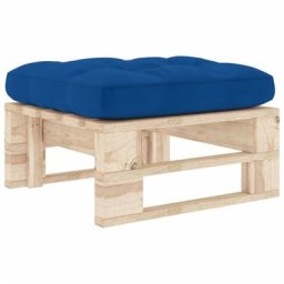 Pouf palette de jardin Bois de pin imprégné Vidaxl Bleu royal