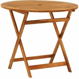 Table de jardin pliable Ø90x75 cm Bois d'eucalyptus solide Vidaxl n/a
