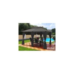 Swing&harmonie - Tonnelle de jardin à rideaux ® 3x4 m grise