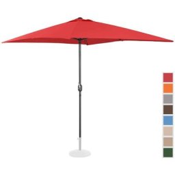 Uniprodo - Grand Parasol De Jardin Rectangulaire Anti-UV fpruv 50+ 200 x 300 cm Rouge - Rouge