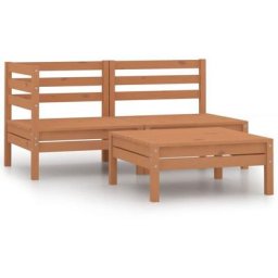 Salon de jardin 3 pcs Bois de pin massif Marron miel Vidaxl marron miel
