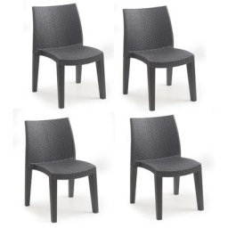 Chaise d'extérieur Ravenna, Chaise de jardin, Chaise pour table à manger, Fauteuil d'extérieur