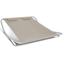 Lit bain de soleil 180 cm avec toile taupe - Taupe