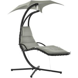 Bain de soleil transat suspendu avec pare-soleil et matelas design contemporain 190L x 115l x 190H