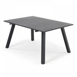 Table de jardin carrée extensible en aluminium noir - Noir