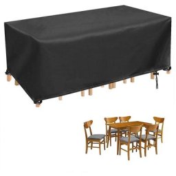 Housse Table et Chaise de Jardin, Bache pour Salon de Exterieur Rectangulaire Imperméable Housse