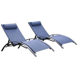Chalet & Jardin Lot de 2 bains de soleil Monaco en aluminium - Lavande