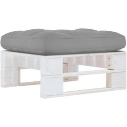 Pouf palette de jardin Bois de pin imprégné de blanc Vidaxl Gris