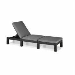 Bain de soleil en imitation résine tressée ALLIBERT - 4 positions - Daytona De luxe - Gris graphite