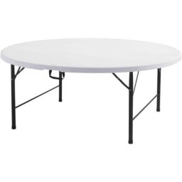 Table pliante ronde 10 personnes Rekkem Blanc