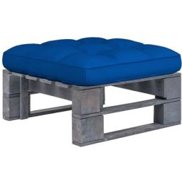 Pouf palette de jardin Bois de pin imprégné de gris vidaXL - Bleu royal