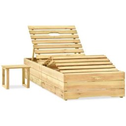 Chaise longue avec table Bois de pin imprégné de vert Vidaxl n/a