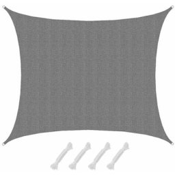 6x5 Voile d'Ombrage Perméable à l'Eau - Toile Ombrage Voile Voile Rectangulaire Jardin - grau