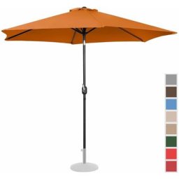 Uniprodo - Grand Parasol De Terrasse Jardin Hexagonal Inclinable 300 cm Orange - Orange
