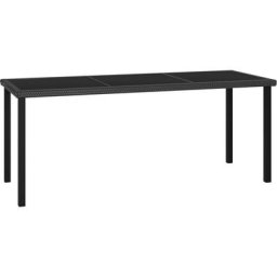 Table à manger de jardin Noir 180x70x73 cm Résine tressée Vidaxl Noir