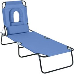 Bain de soleil pliable transat inclinable 4 positions chaise longue de lecture 3 coussins fournis