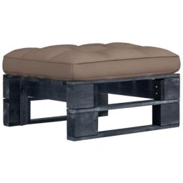 Pouf palette de jardin Bois de pin imprégné de noir Vidaxl Taupe