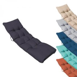 Coussin matelassé pour bain de soleil, transat - 185 x 55 cm - Gris foncé Linxor Gris Foncé