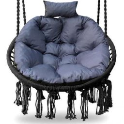 Coussin rond pour cocon de balançoire suspendu - gris