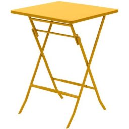 Table haute pliante Greensboro moutarde 2 places - Hespéride - Jaune moutarde