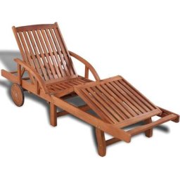 Maisonchic - Chaise longue Transat de jardin Bain de soleil Bois d'acacia solide