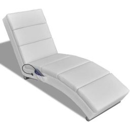 Chaise longue de massage | Bain de soleil Transat Blanc Similicuir 60042 - Blanc