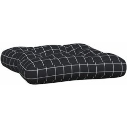 Vidaxl - Coussin de palette motif à carreaux noir 60x61,5x10 cm tissu Black and white