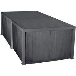 Kit de rideaux et de rails pour tonnelle Evora grand modèle 6 x 3 -6 m (6 doubles rails - 6 rideaux
