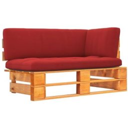 Canapé d'angle palette de jardin Marron miel Bois pin imprégné Vidaxl Rouge