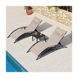 Purple Leaf - a xxl Lot De 2 Chaises Longues de Jardin avec Table, Bain de Soleil 5 Positions De