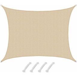 Amanka - 7x5 Voile d'Ombrage Perméable à l'Eau - Toile Ombrage Voile Voile Rectangulaire Jardin