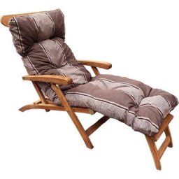 Coussin bain de soleil lignes marrons - Fabriqué en France