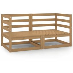 Canapés d'angle de jardin 2 pcs Marron miel Bois de pin massif Vidaxl marron miel