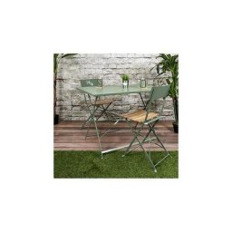 Home Déco Factory - Table à manger d'extérieur pliante rectangle en inox - Vert - l 110 x h 71 x l