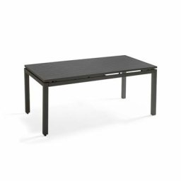 Table de jardin à rallonge extensible en aluminium gris - Gris