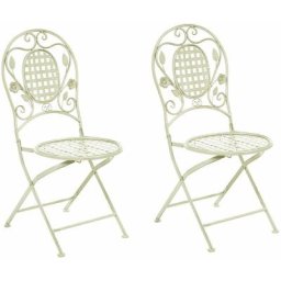 Lot 2 Chaises de Jardin Bistrot Pliantes pour Patio Terrasse ou Balcon au Style Traditionnel et