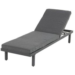 Bain de soleil Aveiro en aluminium - matelas en polyester - Anthracite - Chalet&jardin