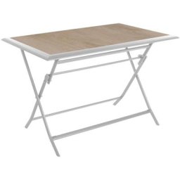 Table de jardin pliante rectangulaire Azua Houblon & Blanc 4 places - Hespéride - Houblon / blanc