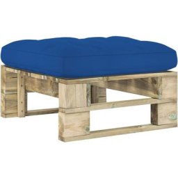 Pouf palette de jardin Bois de pin imprégné de vert vidaXL - Bleu royal
