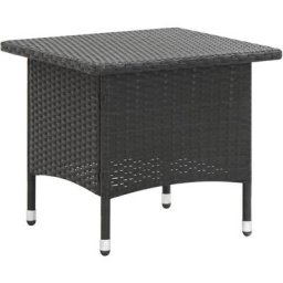 Table à thé Noir 50x50x47 cm Résine tressée vidaXL - Noir