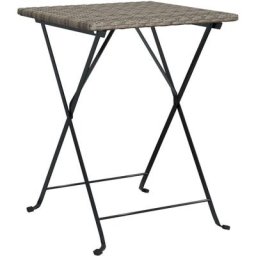Table de bistrot pliante Gris 55x54x71 cm Résine tressée Vidaxl Gris