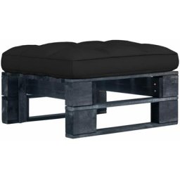 Pouf palette de jardin Bois de pin imprégné de noir Vidaxl Noir