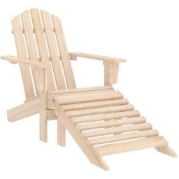 Vidaxl - Chaise de jardin Adirondack avec pouf Bois de sapin solide Bois clair