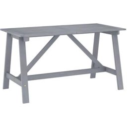 Table à manger de jardin Gris 140x70x73,5cm Bois d'acacia massif Vidaxl Gris
