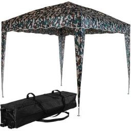 Instent - Structure de tonnelle pliante 3x3m acier basic, couleur camouflage, avec sac de transport
