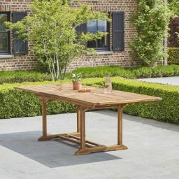 Table de jardin en teck huilé massif extensible 8/10 pers. - Marron