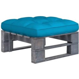 Pouf palette de jardin Bois de pin imprégné de gris vidaXL - Bleu