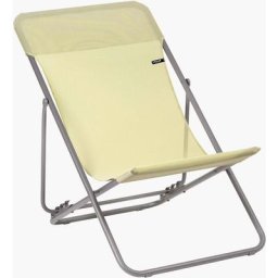 Transat de jardin pliable Lafuma Mobilier maxi transat - Etamine Yellow Tub Titane