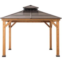 Tonnelle en cèdre paps en marron - 335cm x 335cm